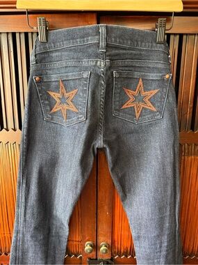 Victoria Beckham Dark Blue Skinny Low Rise Jeans